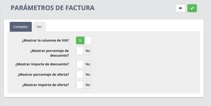 NUEVOS PARÁMETROS DE FACTURA