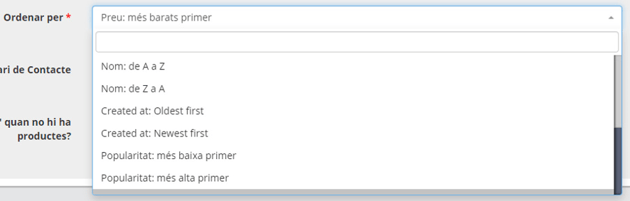 Specific product sorting for the new products section