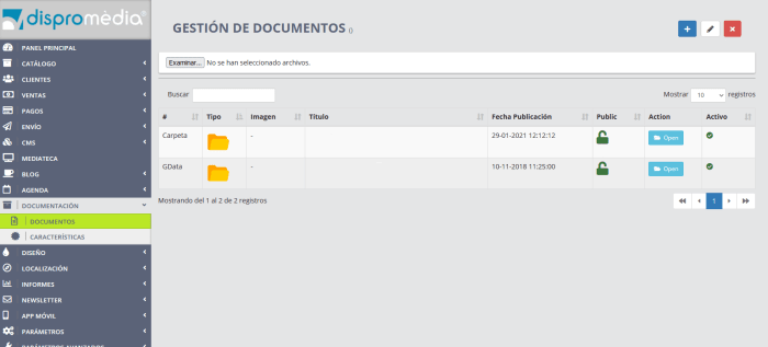 Documentación privada para usuarios web corporativo o para clientes tienda online