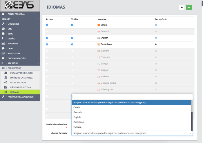 Nueva función para forzar el idioma de la web