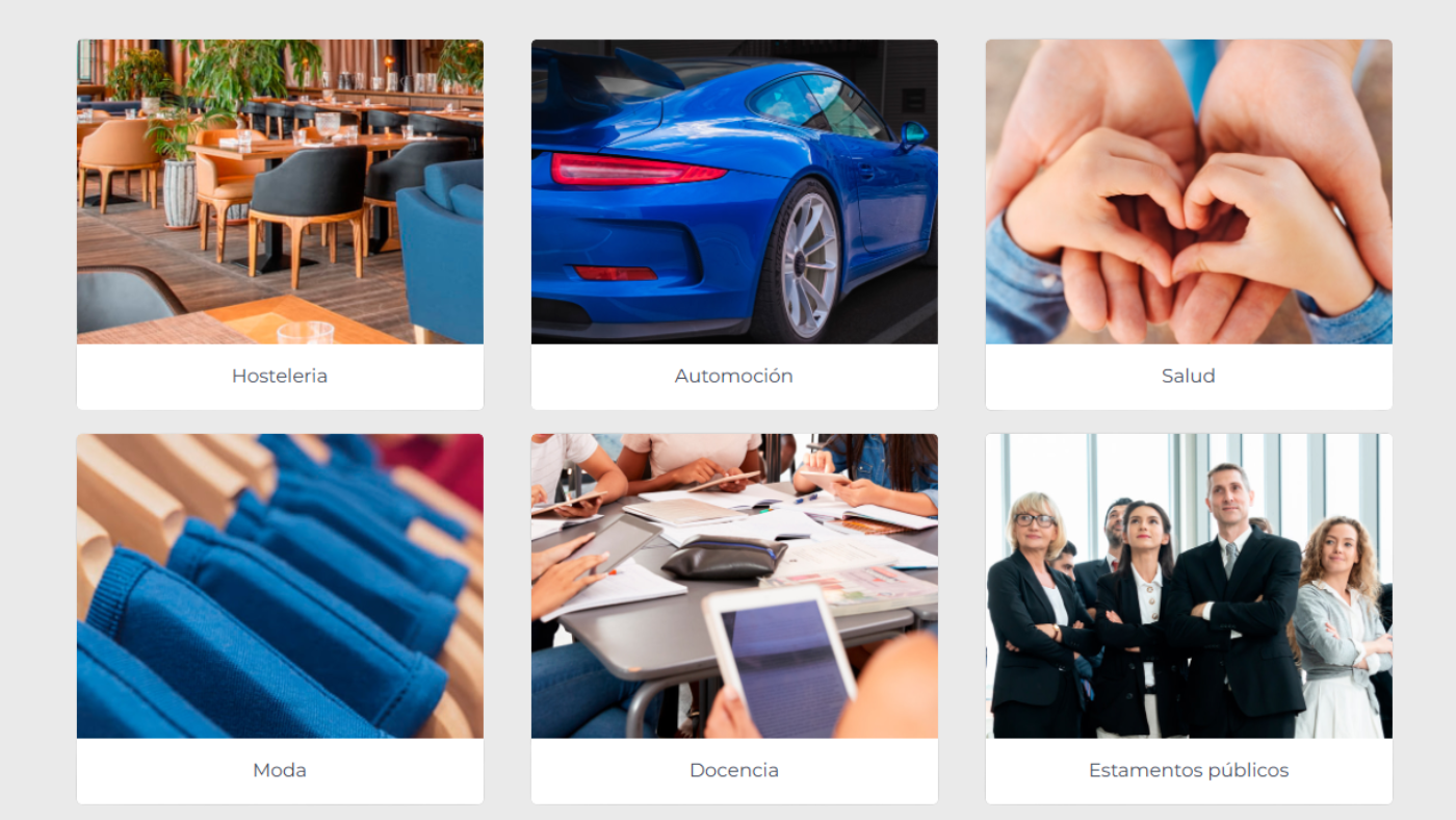 Algunos de los sectores empresariales con webs desarrolladas con Ebasnet